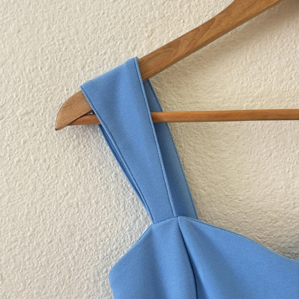Abercrombie & Fitch Wide Strap Corset Midi Dress S Blue Maxi Formal Wedding NWT
